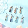Chakra Natural & Synthetic Gemstone Chips inside Glass Wishing Bottle Pendant Decoration GG-CJBAB5-1