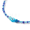 Lampwork Evil Eye & Glass Seed Beaded Necklace with 304 Stainless Steel Clasp for Women NJEW-JN04114-5