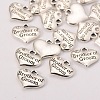 Wedding Party Supply Antique Silver Alloy Rhinestone Heart Carved Word Brother of Groom Wedding Family Charms X-TIBEP-N005-26D-2