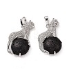 Natural Lava Rock Pendants G-E389-19P-2