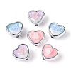 CCB & Resin Heart and Flower Pendants CCB-T013-01M-1