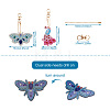 Beadthoven DIY 2 Set Butterfly & Phoenix Diamond Painting Key Chain Kits DIY-BT0002-23-3