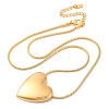 Ion Plating(IP) 304 Stainless Steel Heart Pendant Round Snake Chain Necklaces for Women NJEW-G142-04G-2