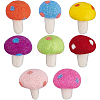 8pcs 8 Colors Handwork Felt Needle Felting Mushroom Ornaments AJEW-BC0001-99-1