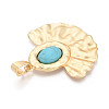 Synthetic Turquoise Big Pendants PALLOY-N179-62MG-2