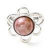 Natural Rhodochrosite Adjustable Rings RJEW-P043-01P-24-2