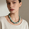 Resin Nuggets Beaded Necklaces with Alloy End Chains for Women WG10149-01-2