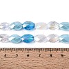 Electroplate Imitation Jade & Opaque & Transparent Glass Beads Strands EGLA-Q135-8x11MM-01D-5