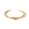 Geometric C-Shaped Double Layer Adjustable 304 Stainless Steel Twisted Knot Cuff Bangles for Women FB2963-1