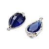 Cat Eye Faceted Teardrop Connector Charms G-B081-02P-01-2