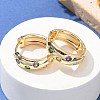 Brass Micro Pave Cubic Zirconia Hoop Earrings EJEW-H152-01A-G-2