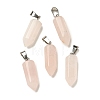 Natural Rose Quartz Pendants G-Z067-07P-09-2