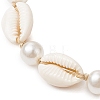 Natural Shell & Acrylic Pearl Braided Bead Bracelets for Women BJEW-JB11262-02-3