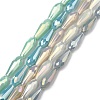 Electroplated Opaque Glass Beads Strands EGLA-L015-FR-B-01-1