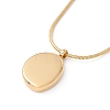 Oval with Word Pendant Necklace NJEW-G074-21G-2