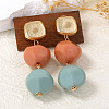 Alloy Resin Stud Dangle Earrings for Women WG480A2-01-3