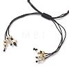 Natural White Jade & Howlite & Dyed Yellow Jade & Nylon Thread Adjustable Multi-strand Bracelets BJEW-MZ00238-01-4