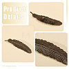 20Pcs Feather Shape Brass Brooch JEWB-CO0001-01AB-4