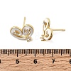 Heart Brass Micro Pave Cubic Zirconia Stud Earring EJEW-H180-15G-01-5