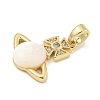 Brass with Clear Cubic Zirconia with Sea Shell Pendant KK-Q820-20G-2