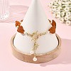Brass Micro Pave Clear Cubic Zirconia Star Charm Bracelets BJEW-JB14290-2