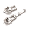 Brass Micro Pave Clear Cubic Zirconia Fold Over Clasps KK-C075-32P-2
