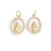Brass Cubic Zirconia Pendants for Religion ZIRC-E164-49G-2