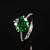 Adjustable Brass with Cubic Zirconia Cuff Rings FS-WGFA75B-08-1