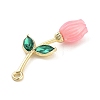Alloy Resin Flower Pendants PALLOY-U003-06G-02-2