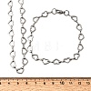 304 Stainless Steel Heart Link Chain Bracelet & Necklace Jewelry Sets SJEW-L199-13P-5