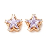 Brass Micro Pave Lilac Cubic Zirconia Beads CU-CBAEC99-34G-02-1