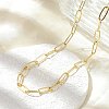 Brass Paperclip Chain Necklaces NJEW-A042-17G-01-1