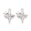 Rack Plating Alloy Crystal Rhinestone Pendants PALLOY-T091-37P-1