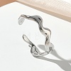304 Stainless Steel Cuff Open Rings for Women RJEW-L341-07A-P-1