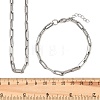 304 Stainless Steel Link Paperclip Chain Bracelet & Necklace Jewelry Sets SJEW-L199-05P-5