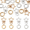 10Pcs 2 Colors Star Alloy Swivel Snap Hook Clasps & 10Pcs 2 Colors Alloy Spring Gate Rings Findings Kits FIND-TADJ0001-24-2