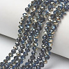 Electroplate Glass Beads Strands EGLA-A034-T4mm-K10-1