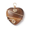 Natural Mixed Stone Copper Wire Wrapped Pendants PALLOY-JF02042-2