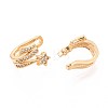 Brass Micro Pave Clear Cubic Zirconia Cuff Earrings EJEW-T047-76G-2