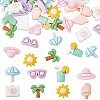 Olycraft 80Pcs 8 Styles Summer Theme Opaque Resin Decoden Cabochons CRES-OC0001-13-1