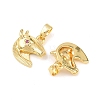 Brass Micro Pave Deep Pink Cubic Zirconia Charms KK-G549-07G-2