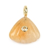 Natural Yellow Aventurine Carved Pendants G-G330-02G-04-1