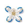 Two Tone Glass Seed Beaded Butterfly Pendants PALLOY-MZ00563-2