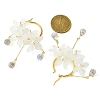 Acrylic & Glass & Shell Pearl Hoop Earrings for Women EJEW-TA00564-3