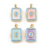 Brass Micro Pave Cubic Zirconia Locket Pendants KK-P335-05G-2