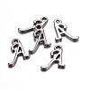 Gunmetal Plated Alloy Letter Pendants PALLOY-J718-01B-A-2