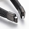 Braided Microfiber PU Leather Cord Multi-strand Bracelets BJEW-K206-H-4