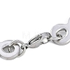 201 Stainless Steel Hollow Oval Byzantine Chain Bracelets BJEW-B078-145P-3