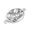 Brass Pave Clear Cubic Zirconia Connector Charms KK-Z066-10P-2