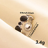 Stylish 304 Stainless Steel Enamel Cuff Ring BQ1157-1-1